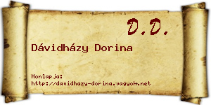 Dávidházy Dorina névjegykártya